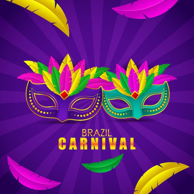 Vector illustration of Rio Carnival banner the biggest carnival in the world