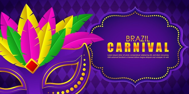 Illustrazione vettoriale del banner del carnevale di rio il più grande carnevale del mondo