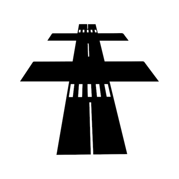 Vector illustration of road and crossroad