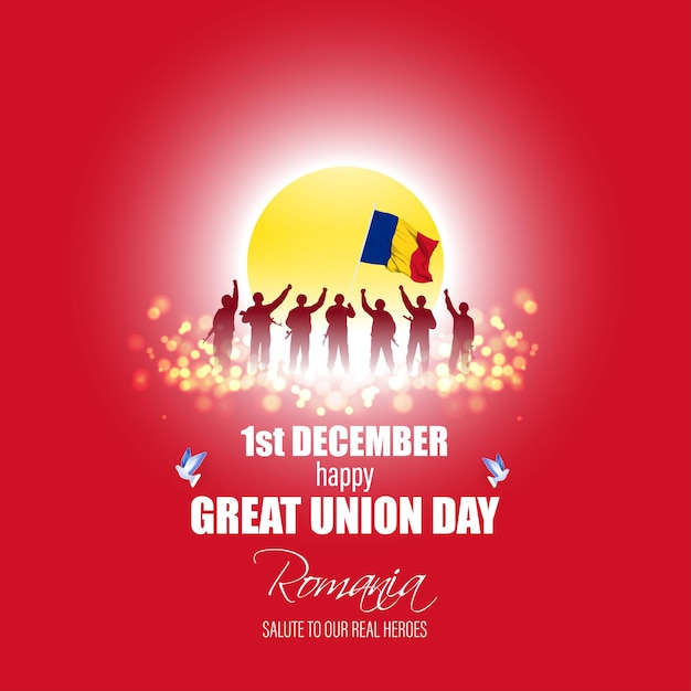 Vector illustration of romania great union da