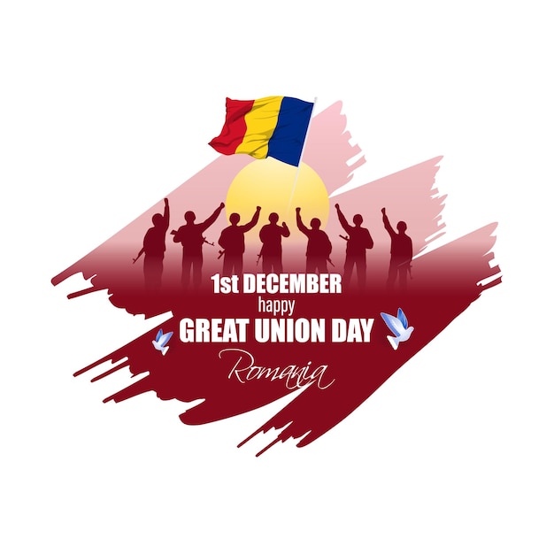 Vector illustration of Romania Great Union Da