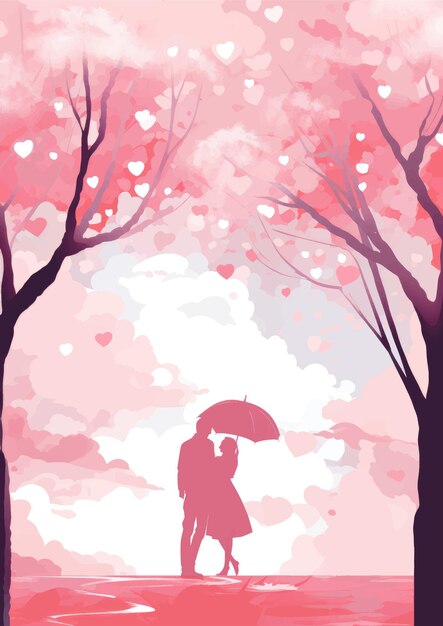 Vector illustration of a Romantic couple in love