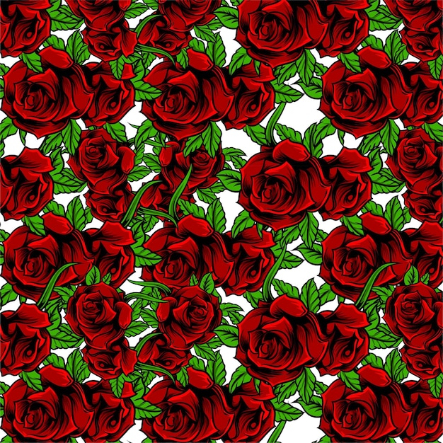 Vector Illustration of Roses with Hand Drawing Style Available for Pattern