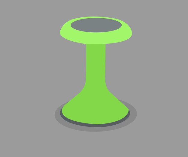 Vector illustration of round small plastic stool