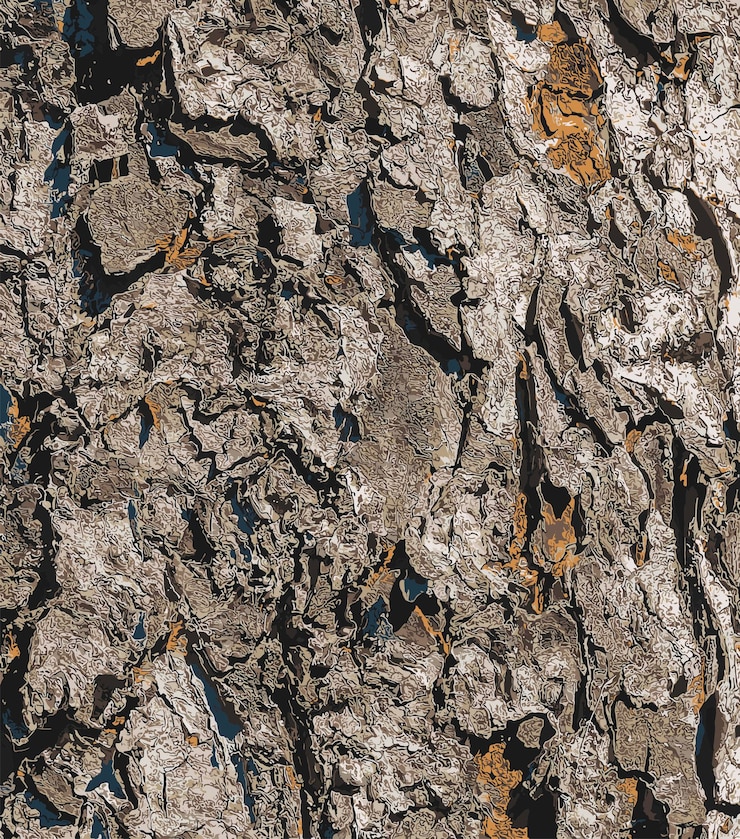 Vector vector illustration of rowan bark closeup texture of the trunk of sorbus torminalis l background from living wood skin of the forest nature