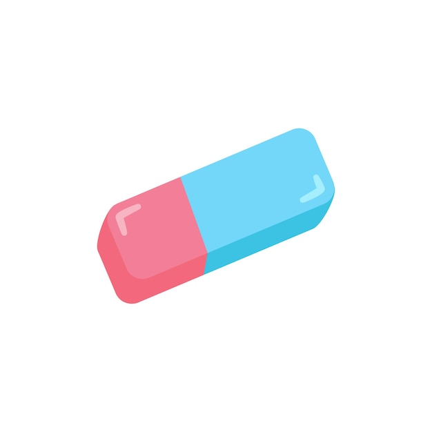 Vector illustration of rubber eraser on white background