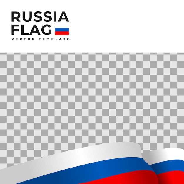 Vector illustration of russia flag with transparent background country flag vector template