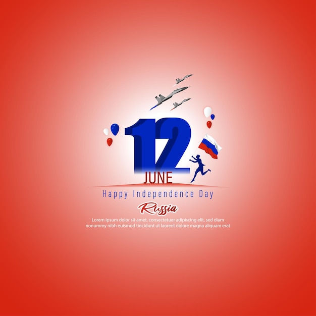 Vector illustration of russia independence day 12 june