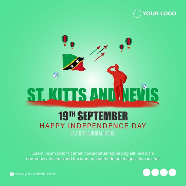 Vector illustration for Saint Kitts and Nevis Independence Day