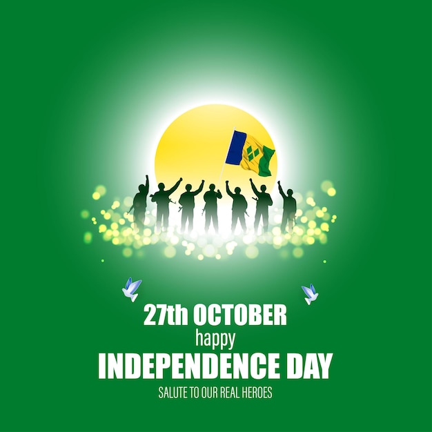 Vector vector illustration for saint vincent  the grenadines independence day-27 october