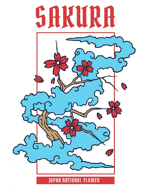 Vector illustration of sakura japan flower