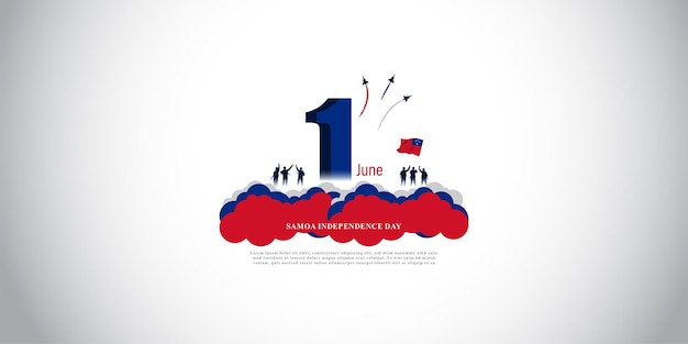 サモア独立記念日 6 月 1 日のベクトル図