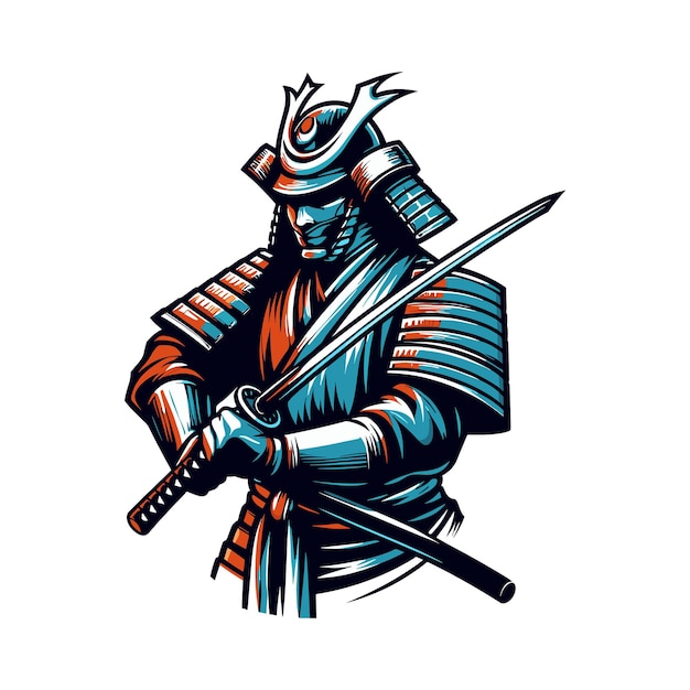 Vector vector illustration of a samurai