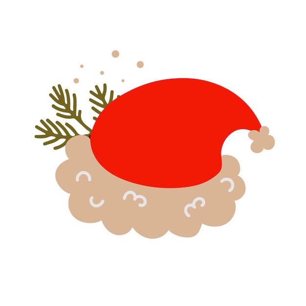 サンタ クロースの帽子のベクトル イラスト デザインはがきのクリスマス構成を手で描いた