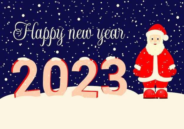 Vector illustration of Santa Claus New Year 2023