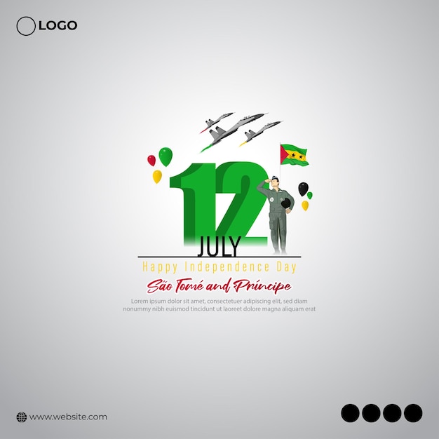 Vector illustration of Sao Tome and Principe Independence Day 12 July social media story template