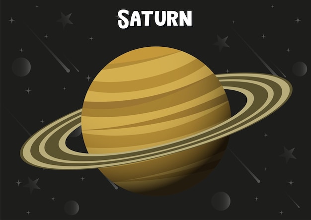 Vector illustration of Saturn planet