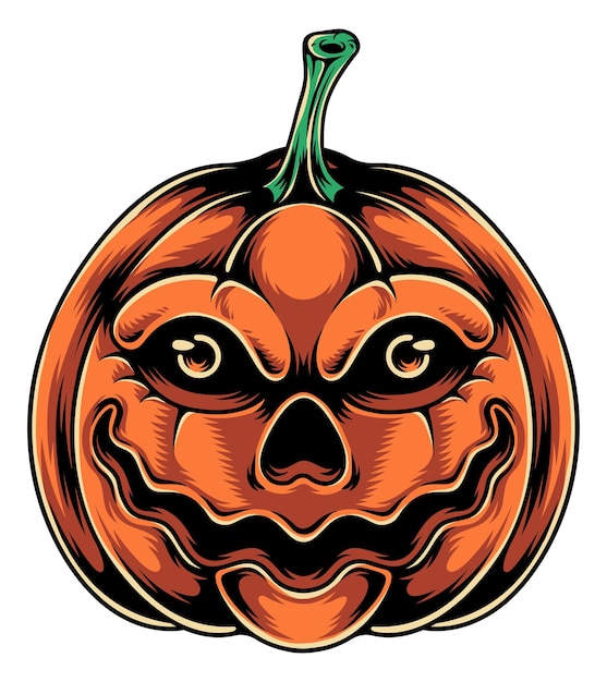 vector illustration scary jack o lantern