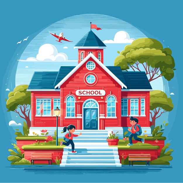 Vector vector illustration of school institute educational place college generated ai