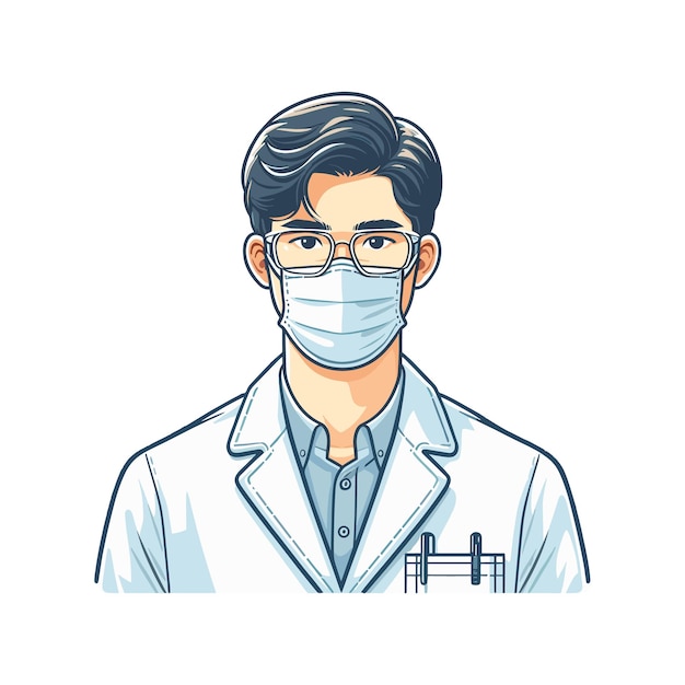 Vector vector illustration of a scientist doctor lab technician