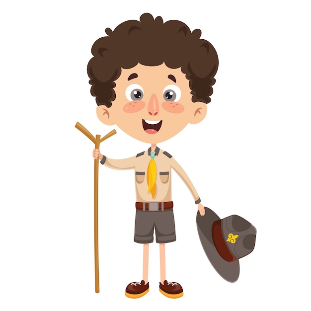 Vector illustration of a scout kid