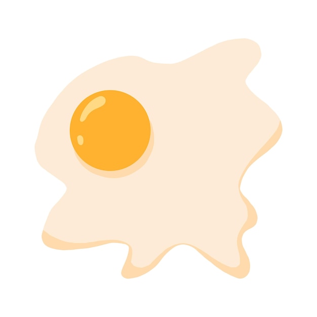 Векторная иллюстрация яичницы-болтуньи. Иллюстрация яйца с желтком. Векторная иллюстрация