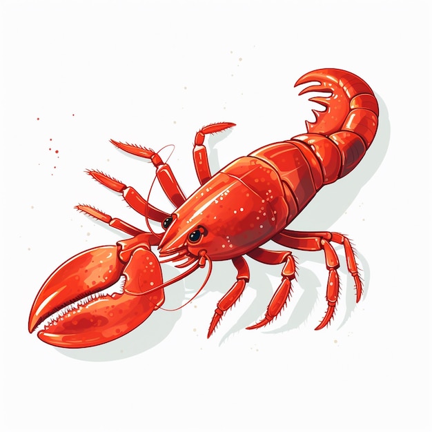 Illustrazione vettoriale mare oceano aragoste frutti di mare cibo isolato animale design ristorante shell