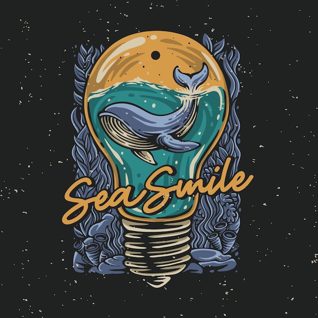 Vector vector illustration sea smile for t shirt design