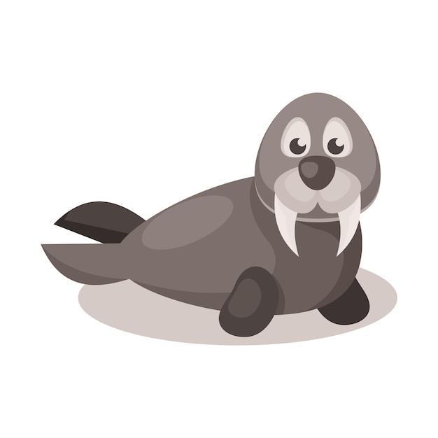 Vector vector illustration of seal and sea sign