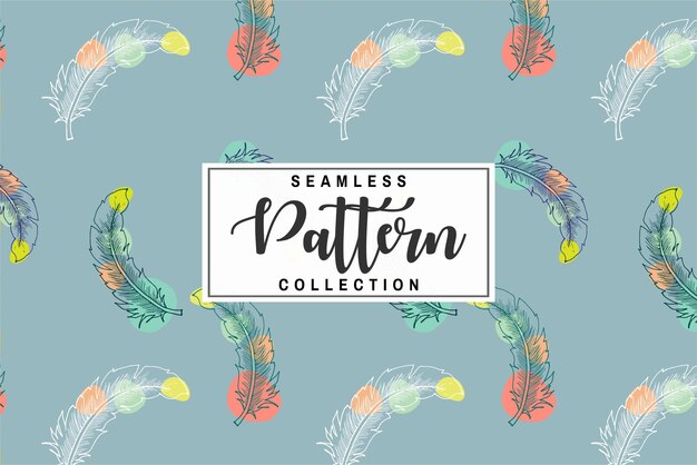 Vector illustration of a seamless geometric feathers pattern