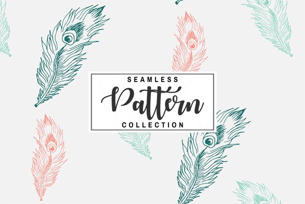 Vector illustration of a seamless geometric feathers pattern