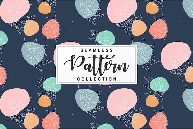 Vector illustration of a seamless Geometric floral pattern with cute background