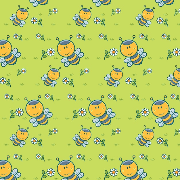 Vector illustration seamless pattern with Bee