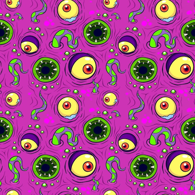 Vector illustration seamless pattern with monster