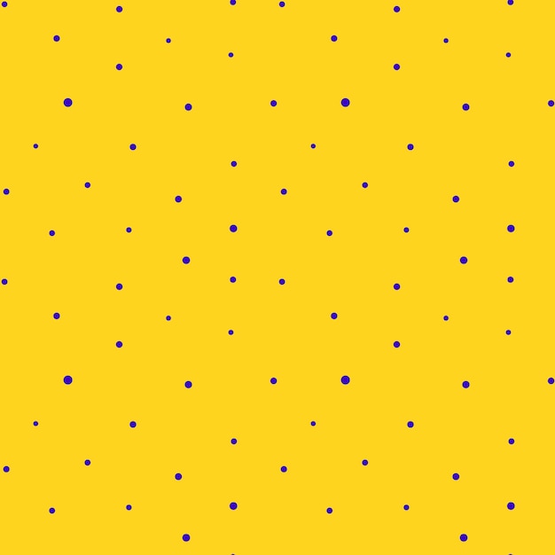 Vector illustration of seamless pattern with small blue dots covering bright yellow background