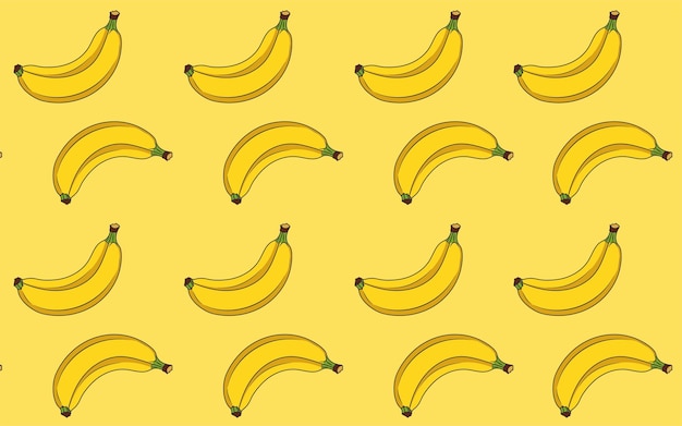 Vector Illustration Seamless Tropical Fruit Banana with Blank Background