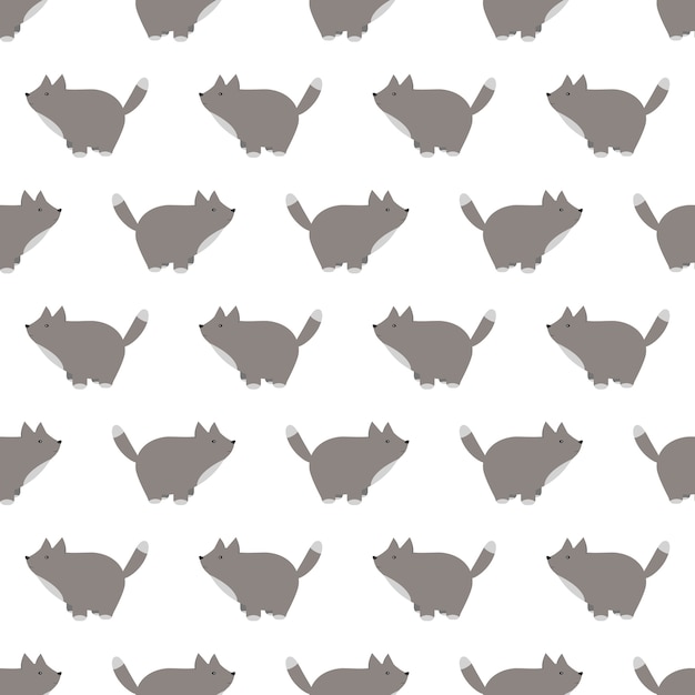 Vector vector illustration of a seamless wolf pattern.