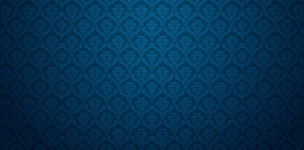 vector illustration seamlessly patterns dark blue damask wallpaper designs