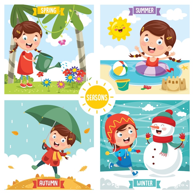 Vector illustration of seasons