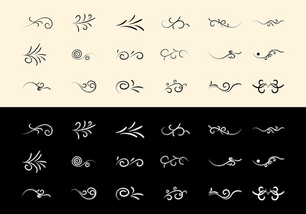 vector illustration set of border calligraphic and dividers decorative and Decorative monograms