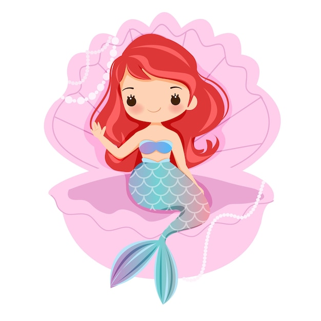 Vector vector illustration set of cute mermaid