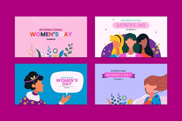 Vector vector illustration of a set flat design for international womens day