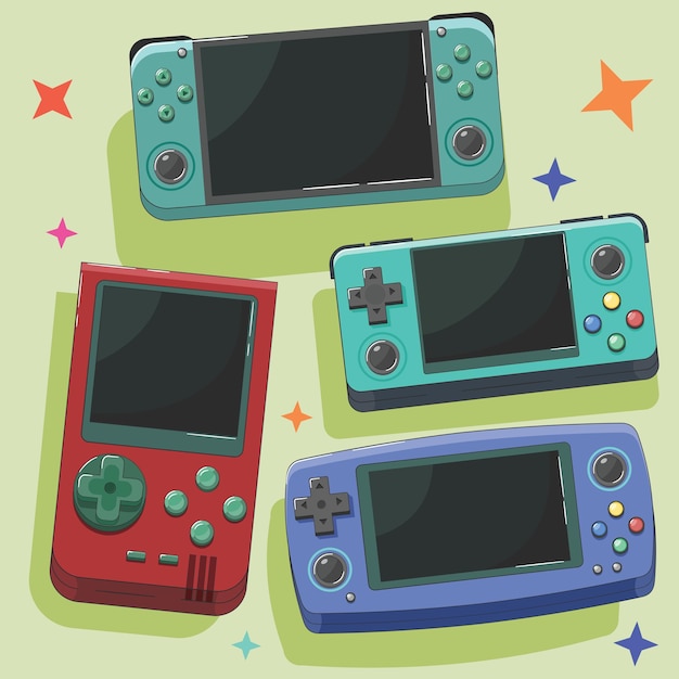ベクトルイラスト ゲームコンソール ポータブルゲームパッド