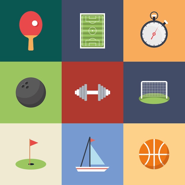 Vector illustration of set of sports icons