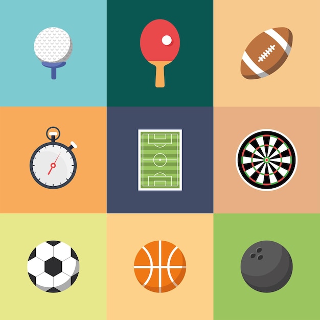 Vector illustration of set of sports icons