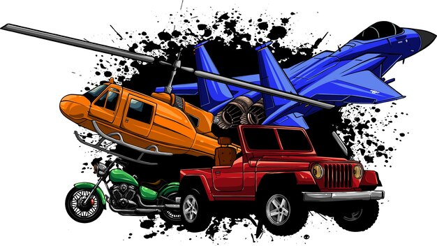 Vector vector illustration of set transport