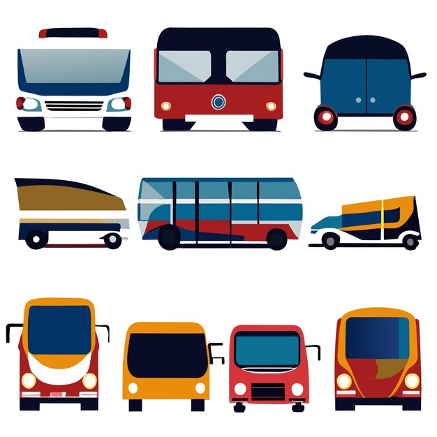 Vector vector illustration set of travel and commute modes