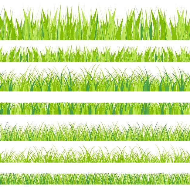 Vector illustration set with realistica grass nature eps format