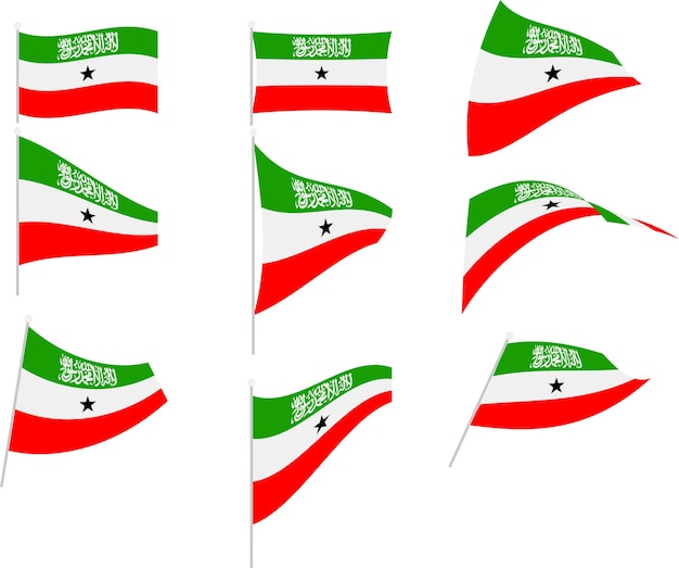 Векторная иллюстрация набора с флагом Сомалиленда