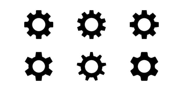 Vector vector illustration of setting gear icon set isolated